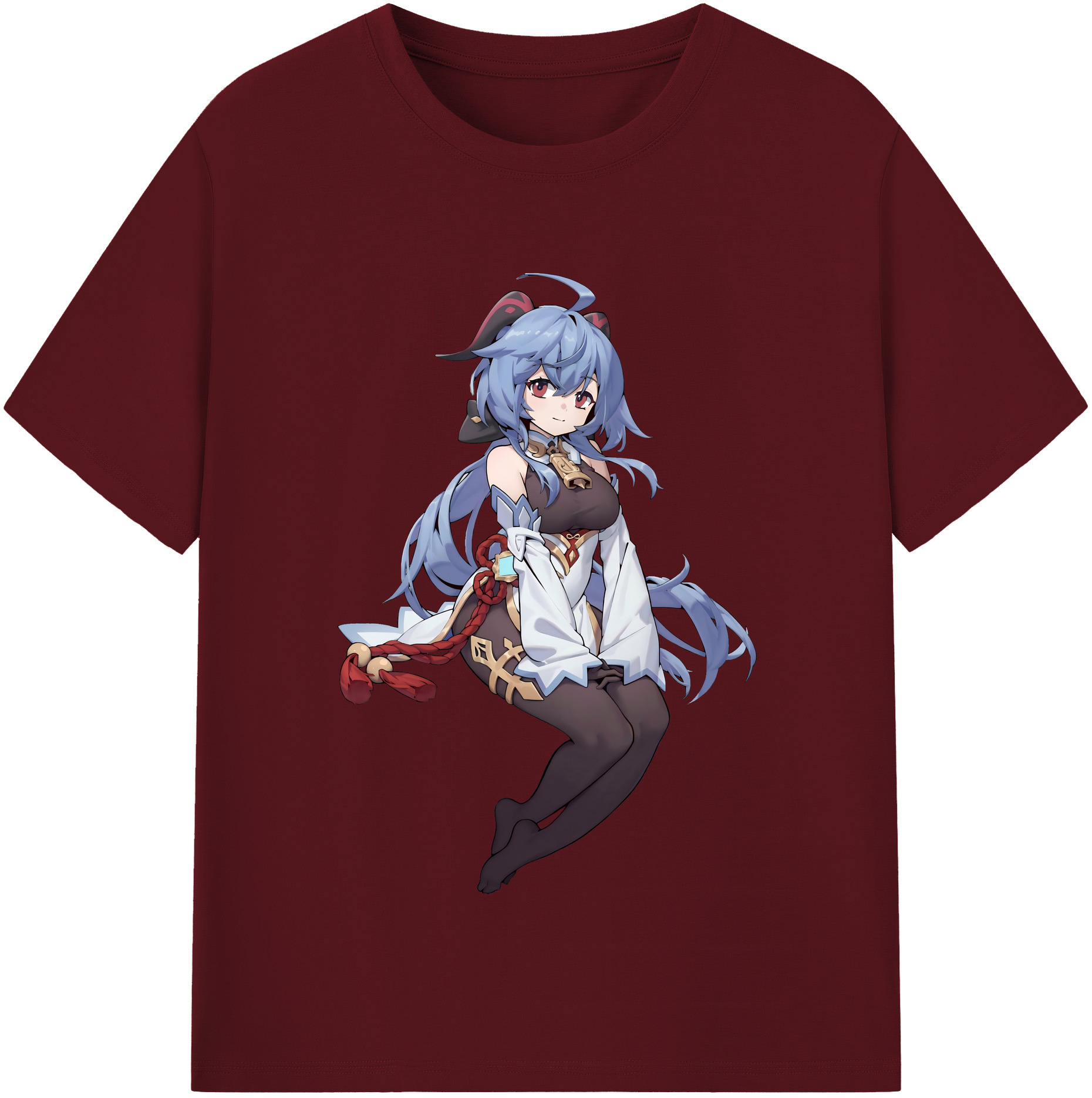 げんし神 甘雨 かんう genshin Ganyu 綿100％半袖Tシャツ（フロントプリント）